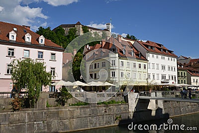 Slovenia, picturesque and historical city of Ljubljana Editorial Stock Photo