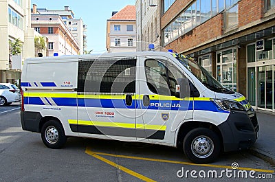 Slovenian National Police van Editorial Stock Photo