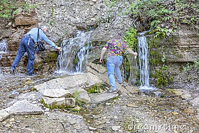 Slovenian Spring hydrology near Horodishchenskoe lake Editorial Stock Photo