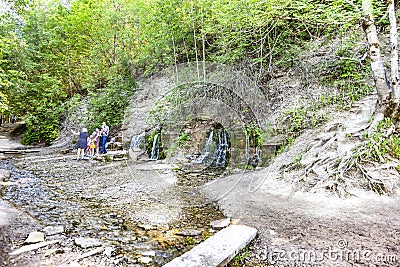 Slovenian Spring hydrology near Horodishchenskoe lake Editorial Stock Photo