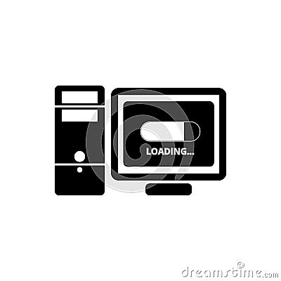 Slow Computer icon, Slow Connection sign, Loading icon Stock Photo