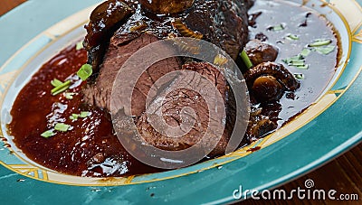 Balsamic Glazed Roast Beef Stock Photo