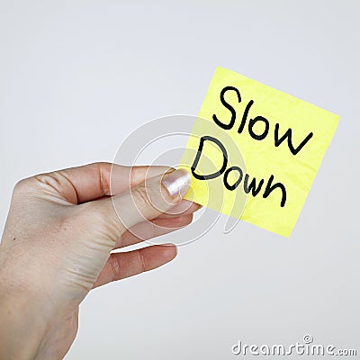 Slow Down Stock Photo