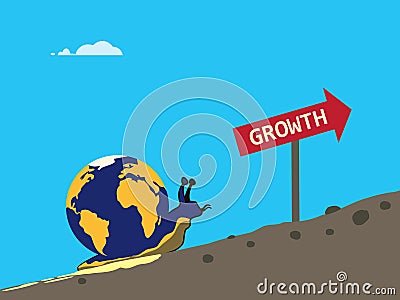 Slow Global Growth Vector Illustration