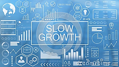 Slow Growth, Animated Typography Stock Photo