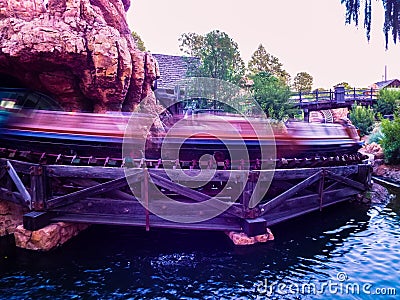 Slow Shutter Roller-coaster in Motion Editorial Stock Photo
