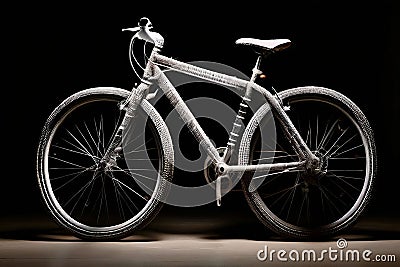 slow shutter speed ascii a trailing bike formed from text charac Stock Photo