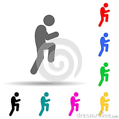 Slowly, sneaking multi color style icon. Simple glyph, flat vector of walking,running people icons for ui and ux, website or Stock Photo