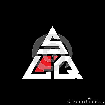 SLQ triangle letter logo design with triangle shape. SLQ triangle logo design monogram. SLQ triangle vector logo template with red Vector Illustration