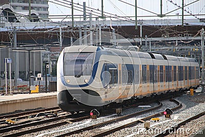 SLT local commuter train at Zwolle train station in the Netherlands. Editorial Stock Photo