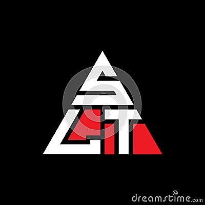 SLT triangle letter logo design with triangle shape. SLT triangle logo design monogram. SLT triangle vector logo template with red Vector Illustration