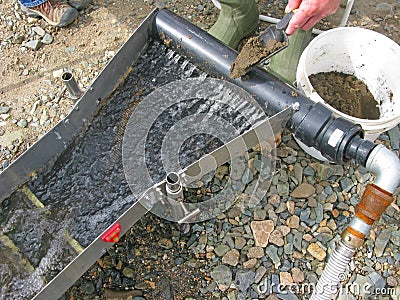 Sluice Box - Gold Capture Stock Photo