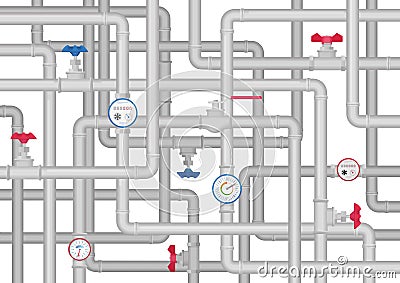 Slumbing tube Ware Pipes System Concept Vector Illustration