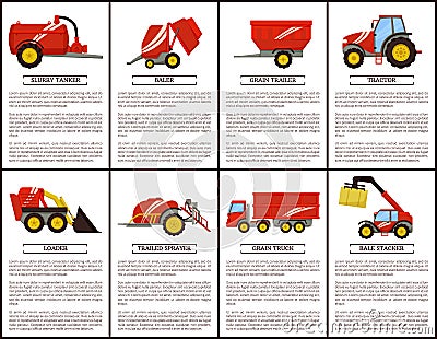 Slurry Tanker Baler Posters Vector Illustration Vector Illustration