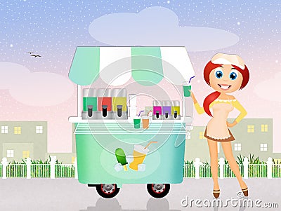 Slush and ice lollies cart Stock Photo