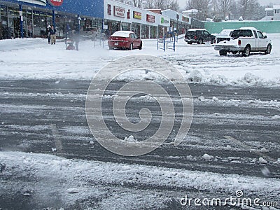 Slushy Street Editorial Stock Photo