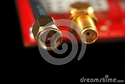 SMA connectors Stock Photo