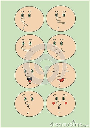 Smailiki. Icons depicting emotions Vector Illustration