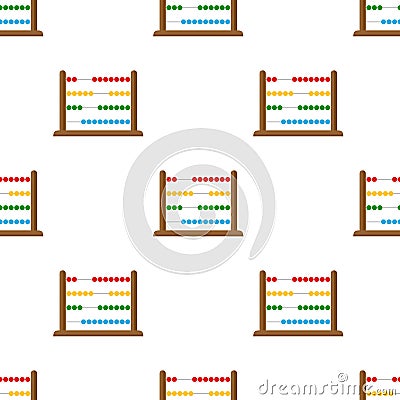 Small Abacus Flat Icon Seamless Pattern Vector Illustration