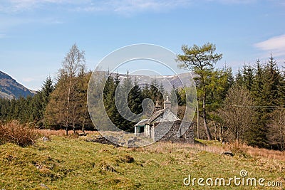 Abandoned Bothy, Glen Clova, Scotland Stock Photo