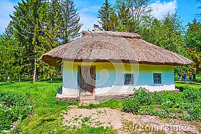 The tiny church gatehouse, Pereiaslav Scansen, Ukraine Stock Photo