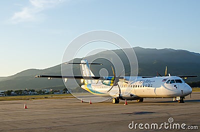 Small Airplane or Aeroplane Parked at Airport. Editorial Stock Photo