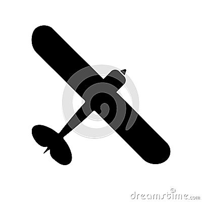 Small airplane, simple black isolated, web icon, vector illustration Vector Illustration