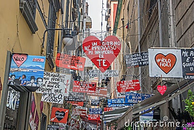 Small alley in Naples Editorial Stock Photo