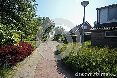 Small alley in the village of Moerkapelle Editorial Stock Photo