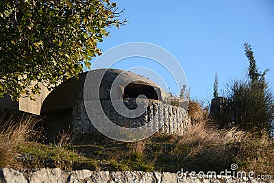 Small army bunker in Albania Stock Photo