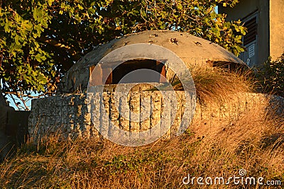 Small army bunker in Albania Stock Photo