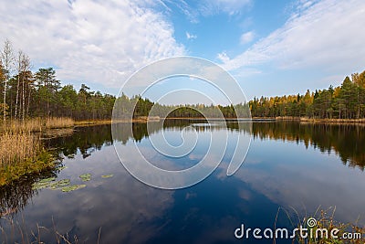 Small autumn lake Stock Photo