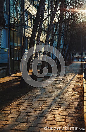 Small Balkan Town Street Stock Photo