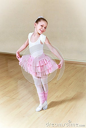 Small ballerina at dancing school Stock Photo