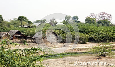 Houses in an Ancient Landscape Stock Photo