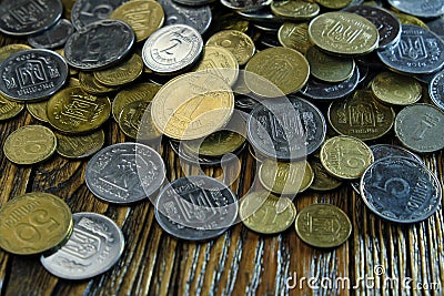 Small bargaining coins of Ukraine Stock Photo