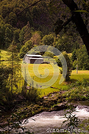 Small barn in Chile Stock Photo