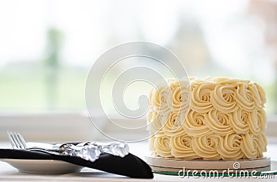 A small beautiful wedding cake Stock Photo