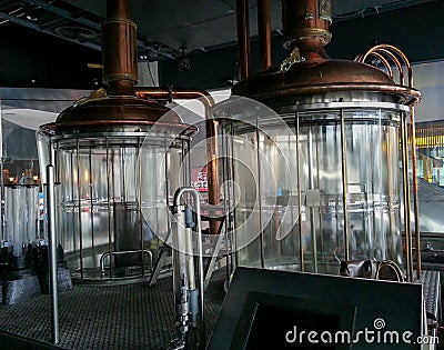 Small beer boiler for sale in restaurants Editorial Stock Photo