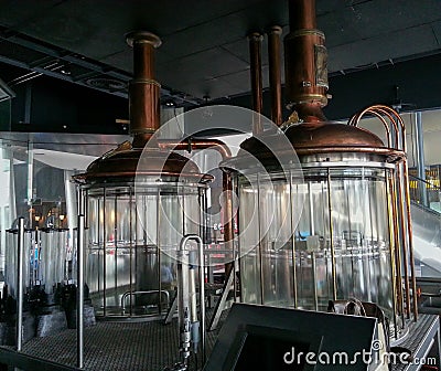 Small beer boiler for sale in restaurants Stock Photo