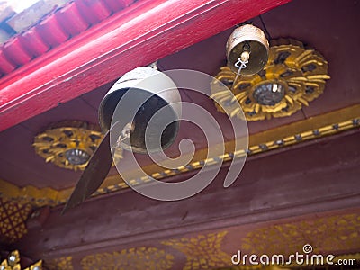 Small bells The Marble Temple Wat Benchamabophit in Bangkok Th Stock Photo