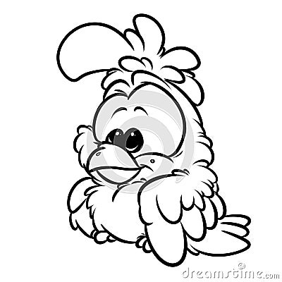 Small bird coloring page cartoon Cartoon Illustration