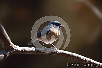 A small bird sitting on branch, Logo, Stock Photo