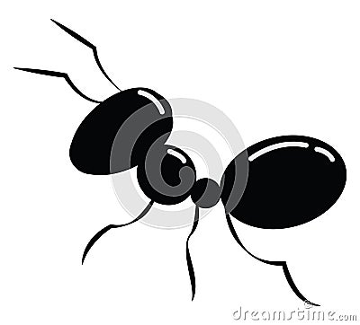 Busy black ant , vector or color illustration Vector Illustration
