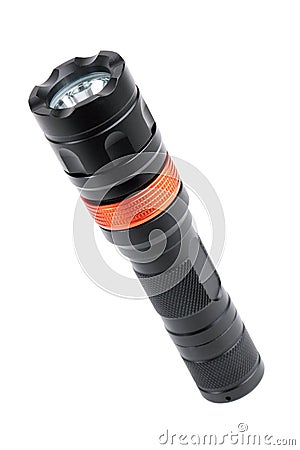 Small black compact flashlight Stock Photo