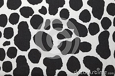 Small Black dot Cow textile pattern Stock Photo