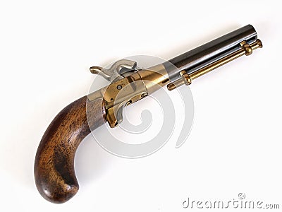 Small Black Powder Pistol, angled Stock Photo