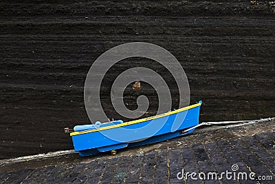 Small Blue Boat Stock Photo