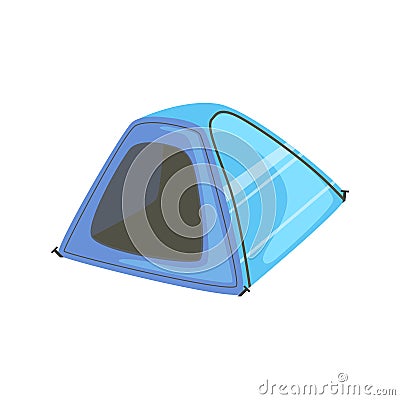 Small Blue Bright Color Tarpaulin Tent Vector Illustration