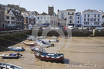 Small boat harbour in Dartmouth Devon UK Editorial Stock Photo